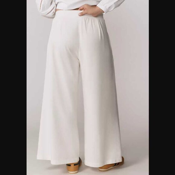 New XL Daily Practice x Anthropologie Pull-on wide leg track pants in white - Picture 3 of 11